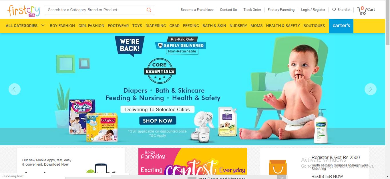 FirstCry Website in India