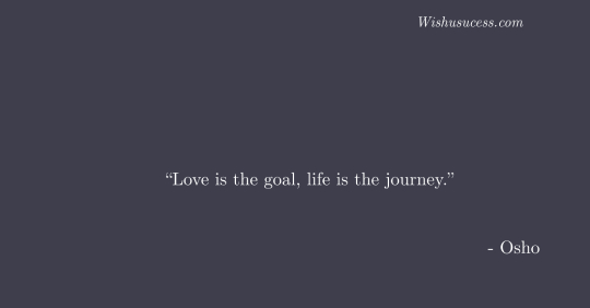 Love is the goal, life is the journey - Best Osho Quotes in Life
