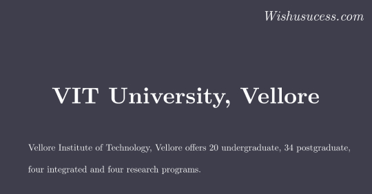 VIT Vellore - VIT University