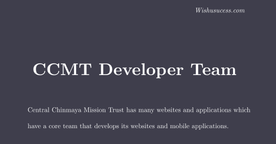 CCMT Developer Team, Mumbai