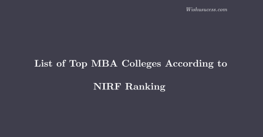 MBA Colleges Ranking 2020