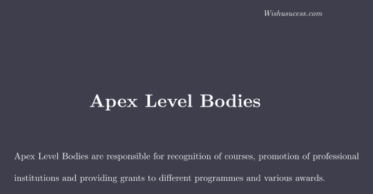 Apex Level Bodies in India 2020