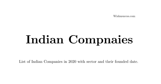 List of Indian Companies