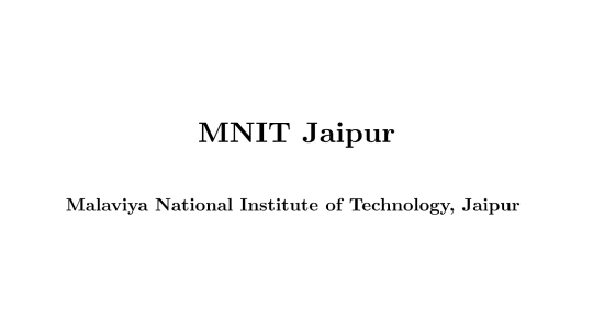 MNIT Jaipur news 2020