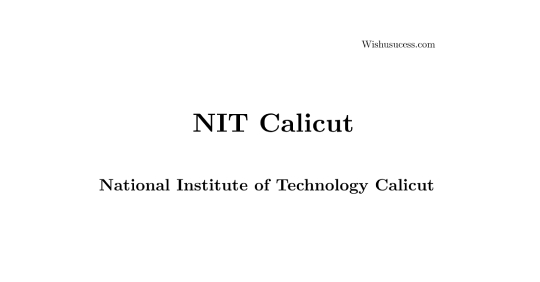 NIT Calicut 2020