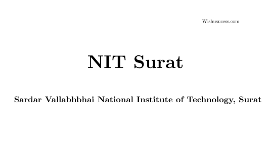 NIT Surat campus details
