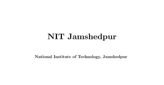 NIT Jamshedpur
