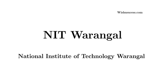 NIT Warangal News 2020