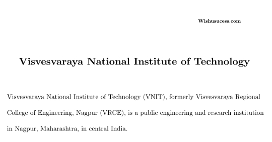 Visvesvaraya National Institute of Technology, Nagpur