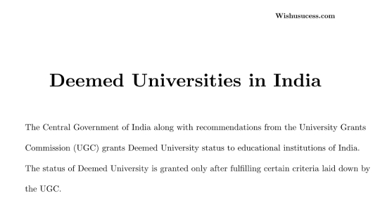 list of deemed universities in India