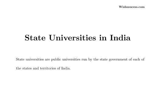 state universities in India 2020
