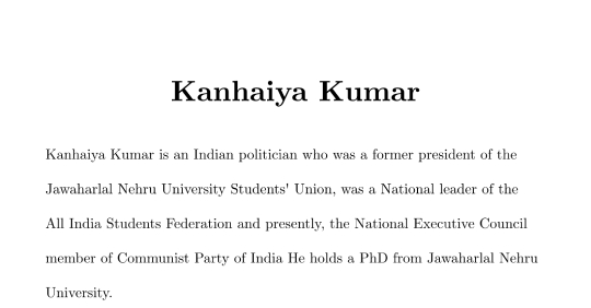 Kanhaiya Kumar Political Career