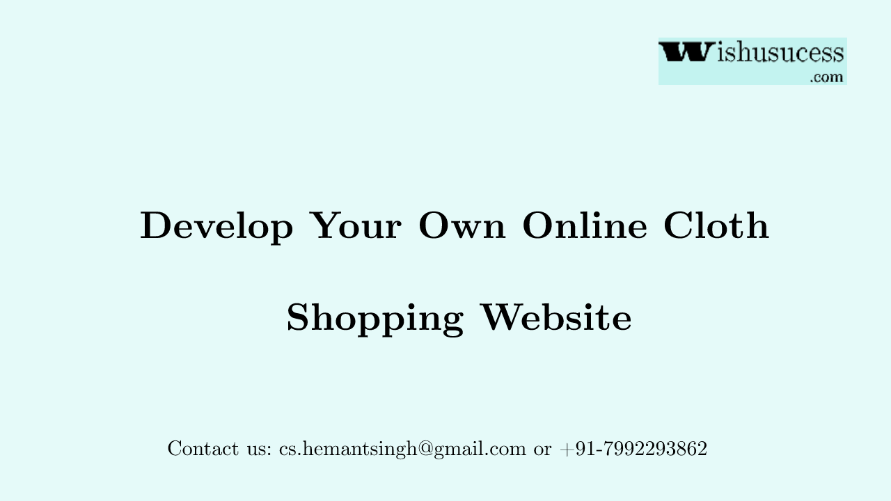 Online Clothing Stores Business