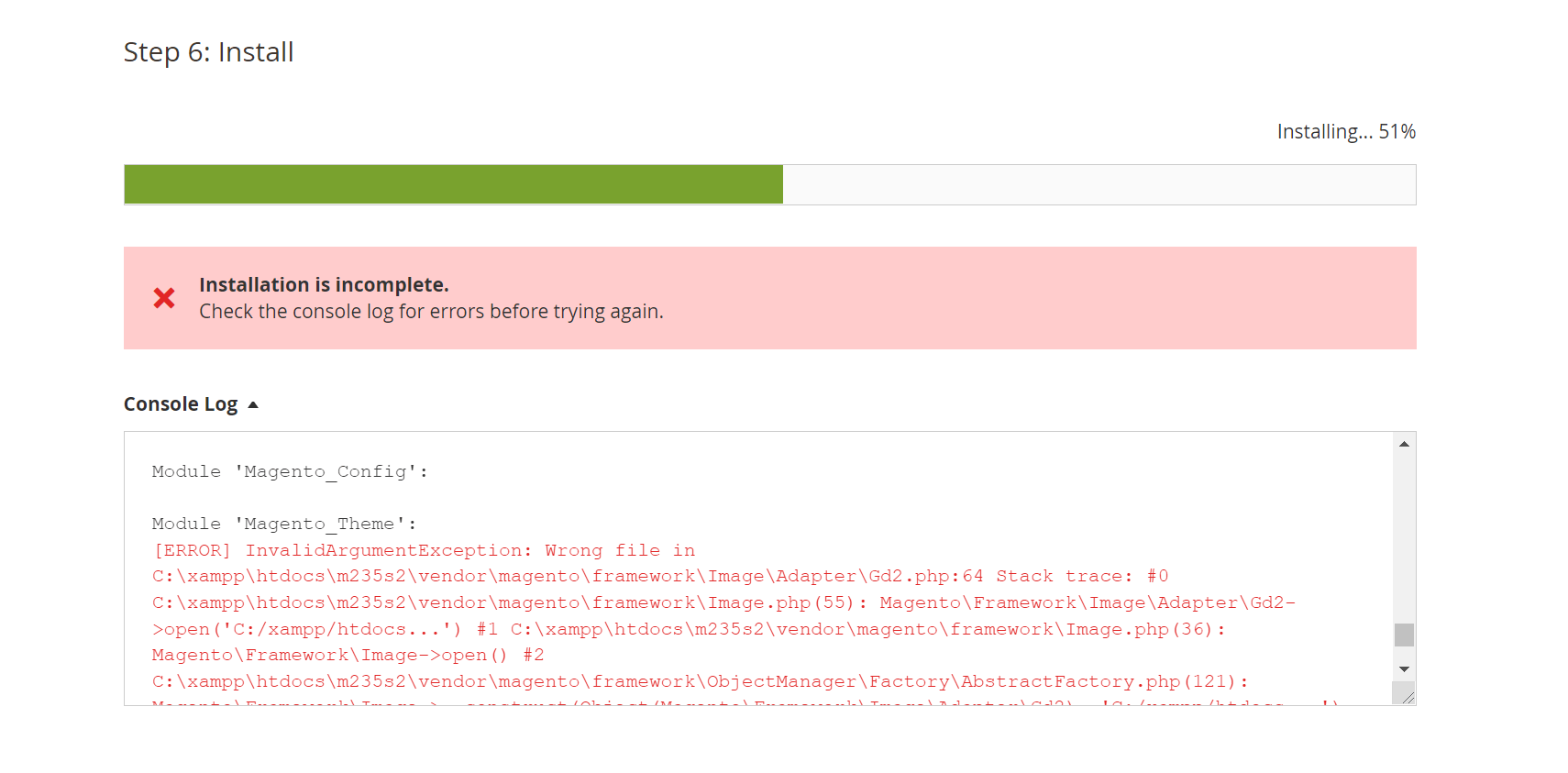 Magento_Theme error while installation