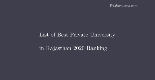 Top 10 Private University in Rajasthan 2020