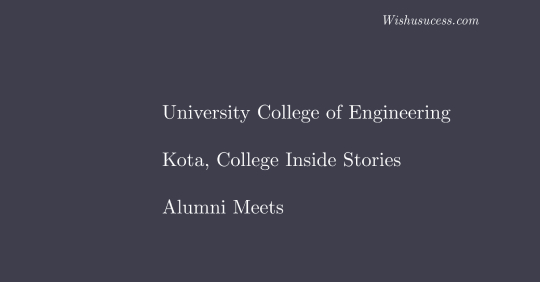 University Engineering College, Kota